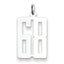Sterling Silver/Rhodium-plated Elongated Number 68 Charm