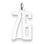 Sterling Silver/Rhodium-plated Elongated Number 76 Charm