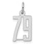 Sterling Silver/Rhodium-plated Elongated Number 79 Charm