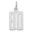 Sterling Silver/Rhodium-plated Elongated Number 80 Charm