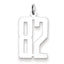Sterling Silver/Rhodium-plated Elongated Number 82 Charm