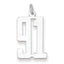 Sterling Silver/Rhodium-plated Elongated Number 91 Charm