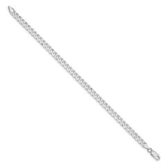 Sterling Silver Rhodium-plated 5mm Beveled Curb Chain