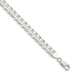Sterling Silver 7.00mm Beveled Curb Chain