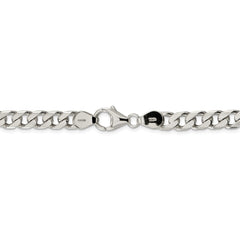 Sterling Silver 925 Polished Curb Chain Necklace with Lobster Clasp
