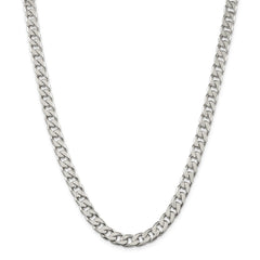 Sterling Silver 925 Polished Curb Chain Necklace with Lobster Clasp