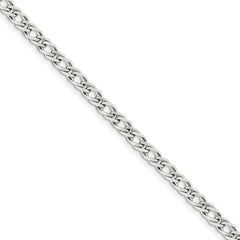 Sterling Silver 5.25mm Double 6 Side Diamond Cut Flat Link Curb Chain