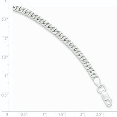 Sterling Silver 4.25mm Fancy Flat Link Bracelet