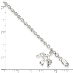 Sterling Silver Dove Charm Bracelet