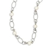 Sterling Silver 925 Freshwater Pearl Necklace with Elegant White Cultured Pearls