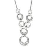 Elegant Sterling Silver CZ Pendant Necklace with Polished Finish