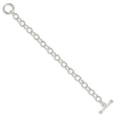 Sterling Silver Polished Fancy Link Toggle Bracelet