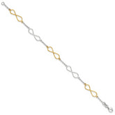 Sterling Silver Polished Flash Gold Infinity Symbol Bracelet