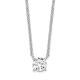 Sterling Silver Rhodium-plated CZ w/1in ext. Necklace