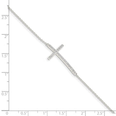 Sterling Silver CZ Cross Bracelet
