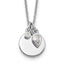 Sterling Silver Rhodium Plated w/1.75in ext. CZ Necklace - Sophia Jewelers