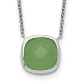 Sterling Silver Green Chalcedony Necklace
