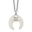 Sterling Silver RH-plated Mother Of Pearl Moon w/2in ext Necklace