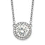 Round Cubic Zirconia Halo Necklace in Sterling Silver with Extender, 16 Inch - Sophia Jewelers
