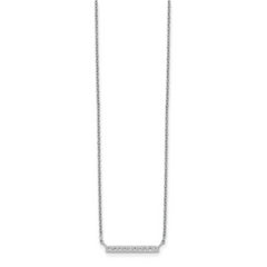 Sterling Silver CZ Bar Necklace