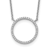 Sterling Silver Circle CZ Necklace