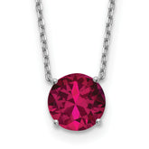 Sterling Silver Rhodium-plated Red Swarovski Crystal 16.5 inch Necklace with 2 inch extension