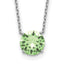 Sterling Silver Rhodium Plated Green Swarovski Crystal 16.5 inch Necklace with 2 inch extension