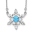 Clear Crystal Snowflake Necklace in Sterling Silver, 15.5 Inch - Sophia Jewelers