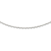 Sterling Silver Polished Hearts Link w/4 in ext Choker