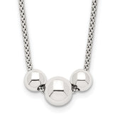 Sterling Silver Polished Bead Fancy Link Necklace