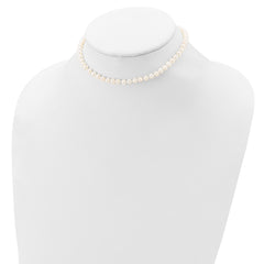 Sterling Silver Madi K Rhodium-plated 5-6mm Semi-round Freshwater Cultured Pearl 12in Necklace, 4in Bracelet & Stud Earrring Set