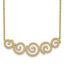 Sterling Shimmer Sterling Silver Gold-tone Flash gold-plated 133 Stone CZ Swirls Necklace with 2 inch extender