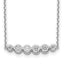Sterling Shimmer Sterling Silver Rhodium-plated 16 inch 6 Stone CZ Bar Necklace with 2 inch extender