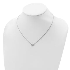 Sophia Jewelers Sterling Silver CZ Necklace with Rhodium Polish and Flexi Length