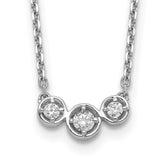 Sterling Shimmer Sterling Silver Rhodium-plated 16 inch 3 Stone CZ Necklace with 2 inch extender