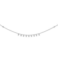 Sophia Jewelers 925 Sterling Silver CZ Star Station Necklace Unisex 18 Elegant