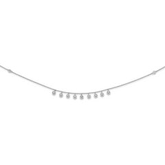 Sterling Silver CZ Necklace with Rhodium Finish Unisex Elegance