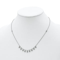 Sterling Silver CZ Necklace with Rhodium Finish Unisex Elegance