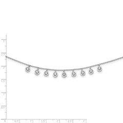 Sterling Silver CZ Necklace with Rhodium Finish Unisex Elegance