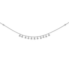 Sophia Jewelers Sterling Silver Rhodium-Plated CZ Cluster Necklace 18-inch Unisex