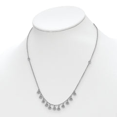 Sophia Jewelers Sterling Silver Rhodium-Plated CZ Cluster Necklace 18-inch Unisex