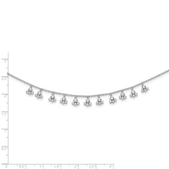 Sophia Jewelers Sterling Silver Rhodium-Plated CZ Cluster Necklace 18-inch Unisex