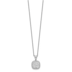 Sophia Jewelers 925 Sterling Silver CZ Pendant Necklace with Rhodium Polish