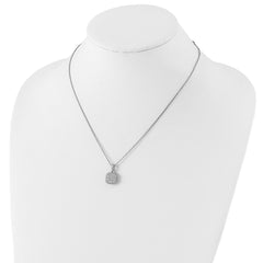 Sophia Jewelers 925 Sterling Silver CZ Pendant Necklace with Rhodium Polish
