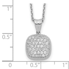 Sophia Jewelers 925 Sterling Silver CZ Pendant Necklace with Rhodium Polish