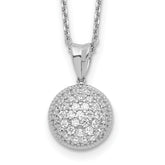 Sterling Shimmer Sterling Silver Rhodium-plated 18 inch 41 Stone CZ Round Necklace