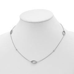 Sterling Silver Rhodium-Plated Unisex CZ Station Necklace 18 Polished