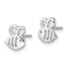 Sterling Silver Madi K RH-plated Bumblebee Children's Post Earrings