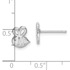 Sterling Silver Madi K RH-plated Bumblebee Children's Post Earrings