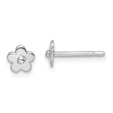 Sterling Silver Madi K RH-plated Flower Children's Post Earrings
